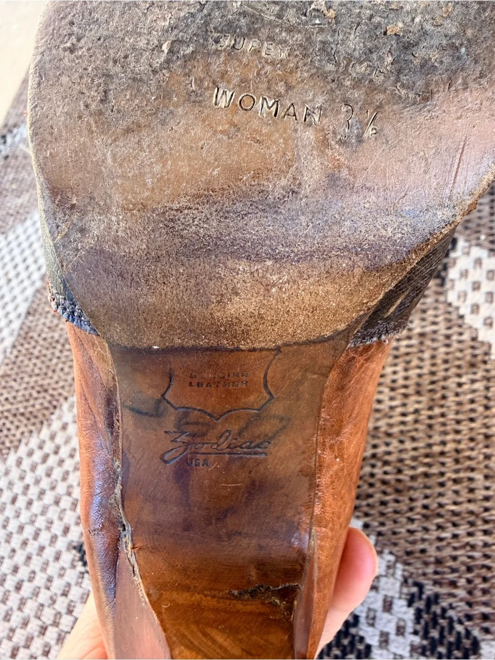 Vintage Zodiac USA Leather Tall Slouch Boots 70s/80s 6.5 RARE